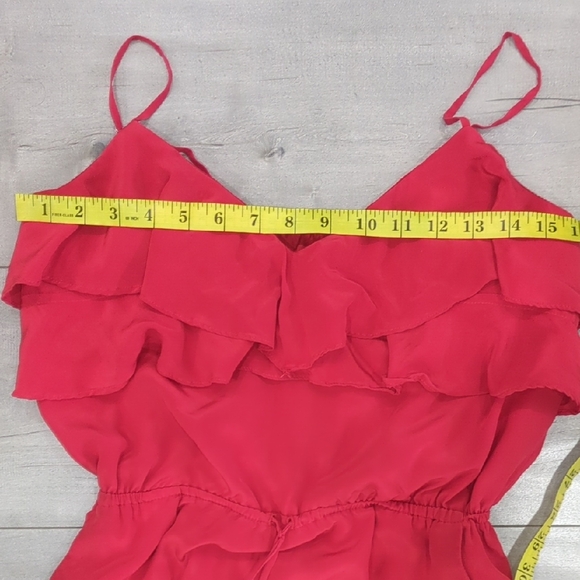 Red Sleeveless Ruffle Dress - Picture 3 of 4